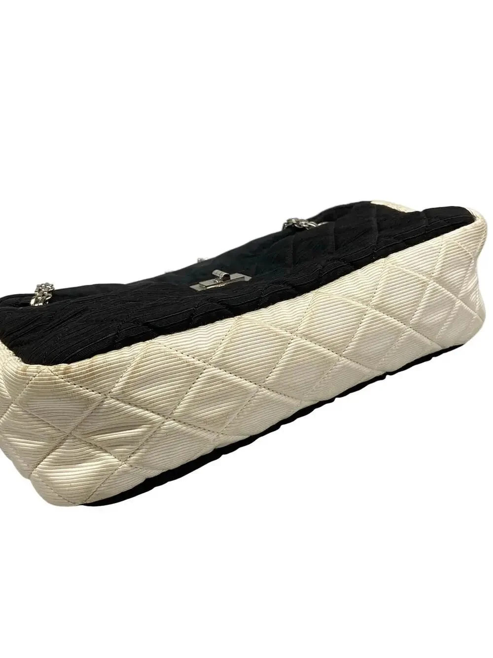 Chanel 2.55 Matelass Black White Nylon #295569C96B